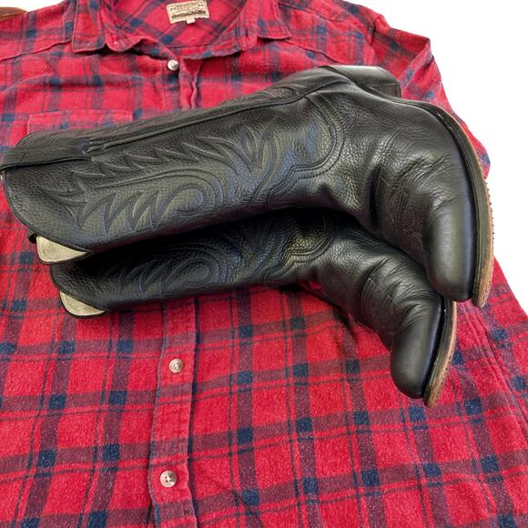 Vintage Durango Black Leather Cowboy Boots | Rugged Fall Wardrobe Staple | EUC - Picture 11 of 16